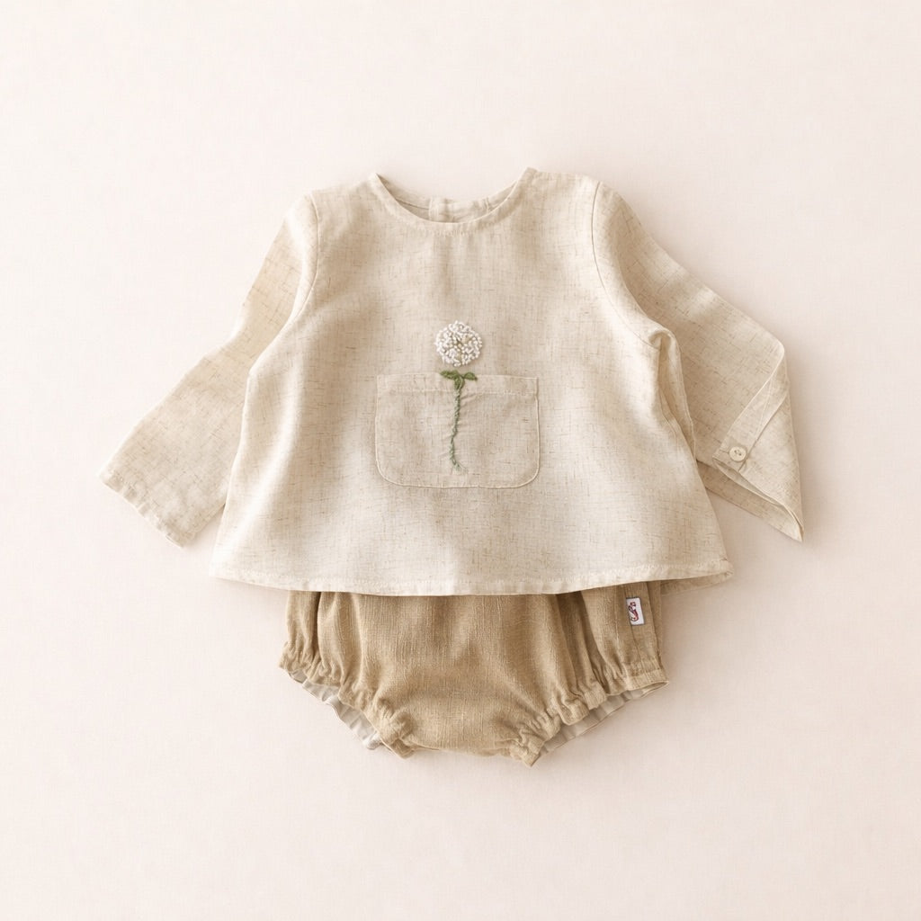 Blusa bordada Flor · lino 100%·