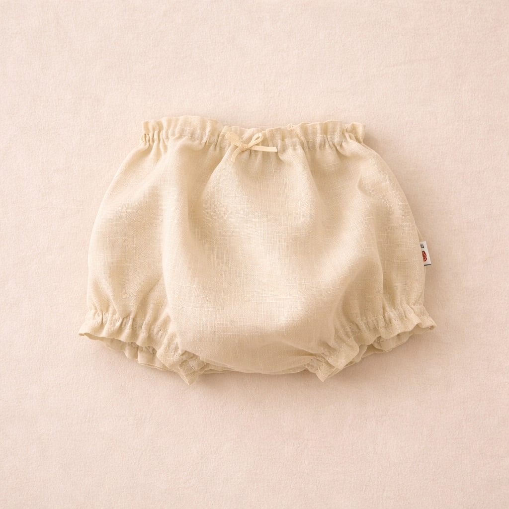 Conjunto bebé lino natural · puntillas valencienne