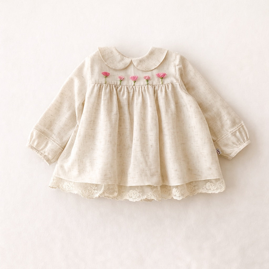 Vestido Flores Bordadas