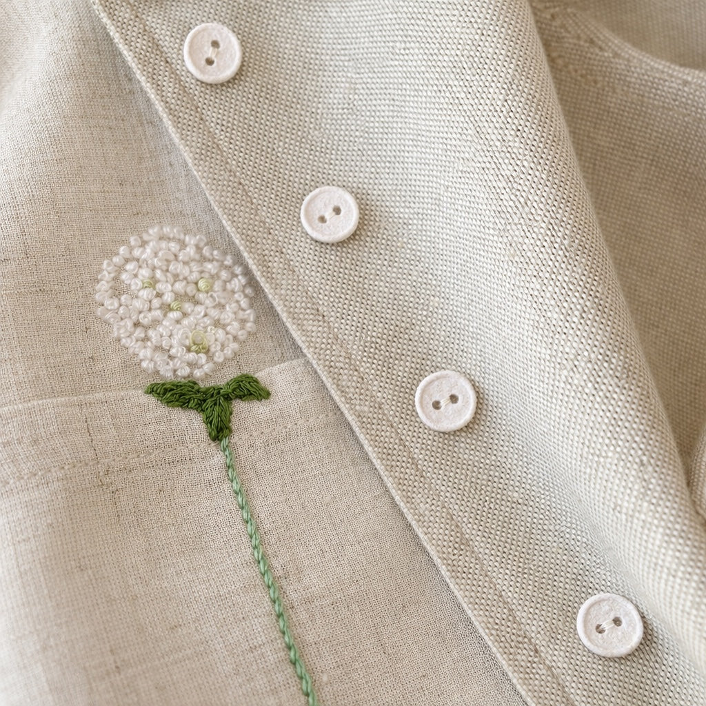 Blusa bordada Flor · lino 100%·